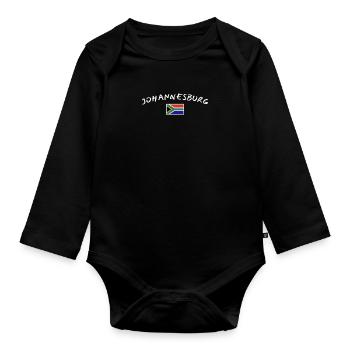 Johannesburg South Africa South African Flag - Organic Longsleeve Baby Bodysuit - black - Front