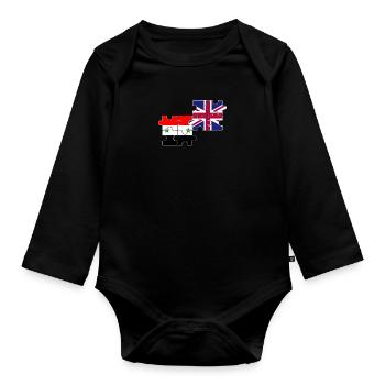 Syrie Royaume-Uni Drapeau Britannique Syrien - Body Bébé bio manches longues - noir - Devant