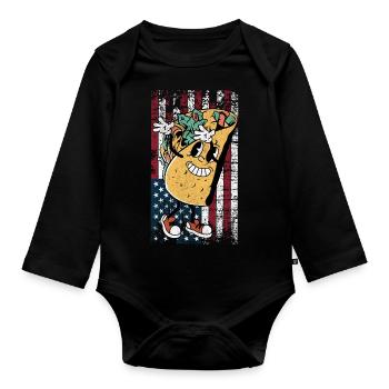 Taco - Baby Bio-Langarm-Body - Schwarz - Vorne