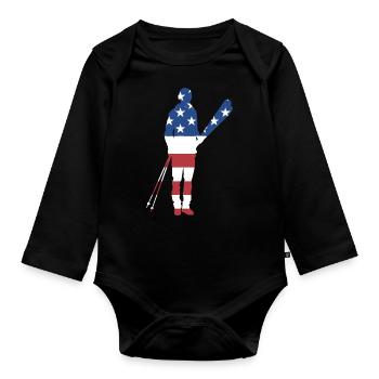Sport Us Drapeau Ski - Body Bébé bio manches longues - noir - Devant