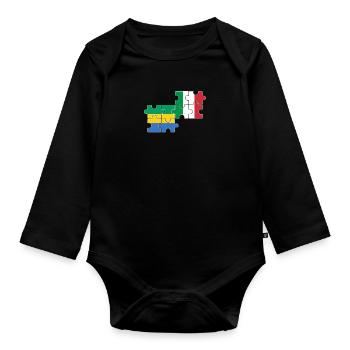 Gabon, Italie, drapeau, Italien, Gabonais - Body Bébé bio manches longues - noir - Devant