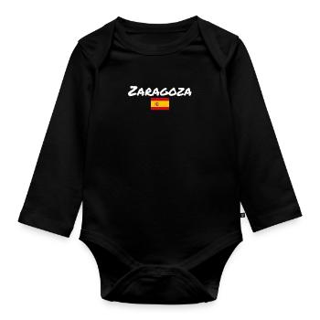Zaragoza Spanien Spanische Flagge Spanier - Baby Bio-Langarm-Body - Schwarz - Vorne