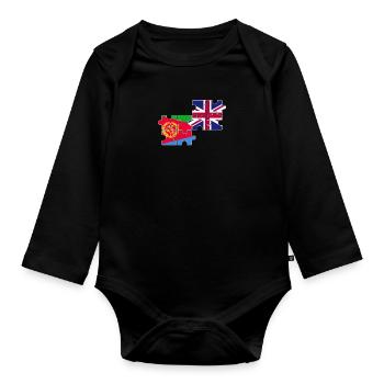 Eritrea UK Flagge Britisch Eritreisch - Baby Bio-Langarm-Body - Schwarz - Vorne