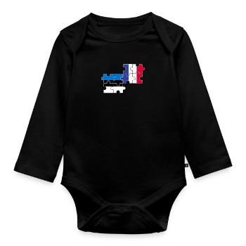 Estland Frankreich Flagge Französisch Este - Baby Bio-Langarm-Body - Schwarz - Vorne