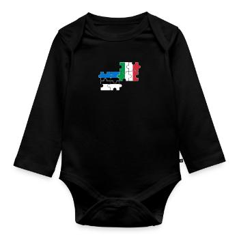 Estonia Italy Flag Italian Este - Organic Longsleeve Baby Bodysuit - black - Front
