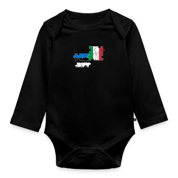 Estland Italien Vintage Flagge Italienisch Este - Baby Bio-Langarm-Body - Schwarz - Vorne