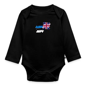 Estland UK Flagge Britisch Estnisch - Baby Bio-Langarm-Body - Schwarz - Vorne