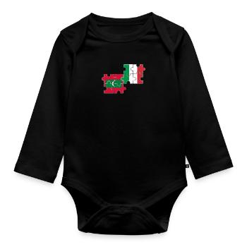 Maldives Italie Drapeau Italien Maldivien - Body Bébé bio manches longues - noir - Devant