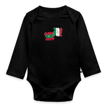 Maldives Italie Vintage drapeau Maldivien - Body Bébé bio manches longues - noir - Devant