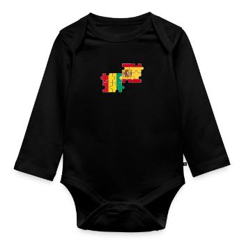 Guinée Espagne Drapeau Guinée espagnole - Body Bébé bio manches longues - noir - Devant
