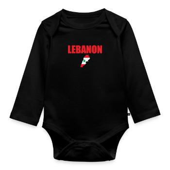Libanon Karte Libanesische Flagge Libanese - Baby Bio-Langarm-Body - Schwarz - Vorne