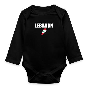 Libanon Karte Libanesische Flagge Libanese - Baby Bio-Langarm-Body - Schwarz - Vorne