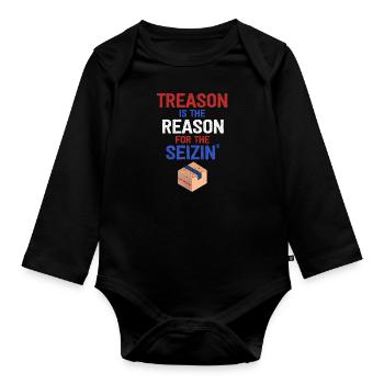La trahison est la raison du raid du FBI de Seizin - Body Bébé bio manches longues - noir - Devant