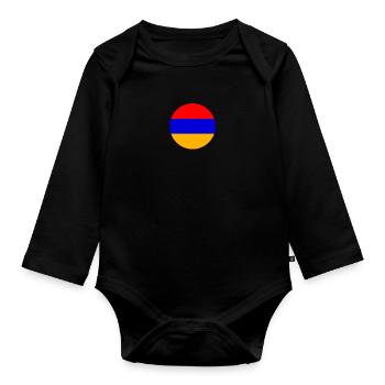 Armenien Armenische Flagge Armenier - Baby Bio-Langarm-Body - Schwarz - Vorne