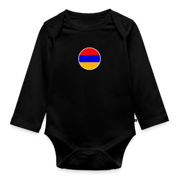 Armenien Armenische Flagge Armenier - Baby Bio-Langarm-Body - Schwarz - Vorne