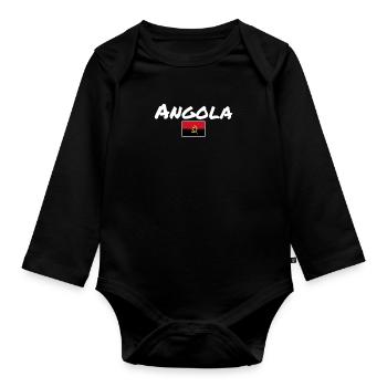 Angola Drapeau angolais Angola - Body Bébé bio manches longues - noir - Devant
