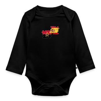 Angola Espagne Vintage drapeau espagnol angolais - Body Bébé bio manches longues - noir - Devant