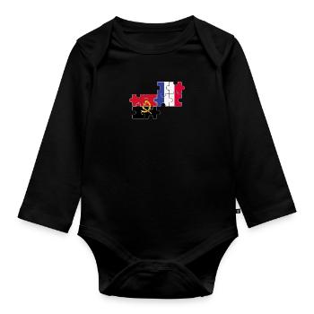 Drapeau de l’Angola France Angola - Body Bébé bio manches longues - noir - Devant