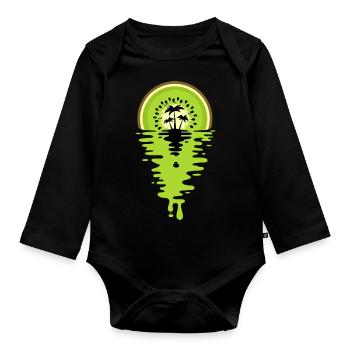 Sunset Kiwi Saft - Baby Bio-Langarm-Body - Schwarz - Vorne