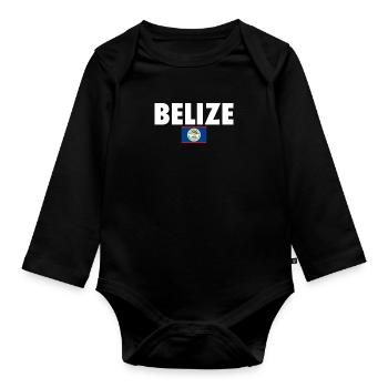 Belize Drapeau bélizien - Body Bébé bio manches longues - noir - Devant