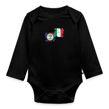 Belize Italy Flag Belizer - Organic Longsleeve Baby Bodysuit - black - Front