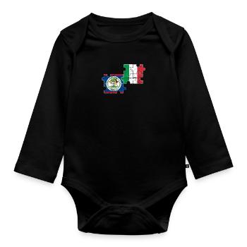 Belize Italy Vintage Flag Belizer - Organic Longsleeve Baby Bodysuit - black - Front