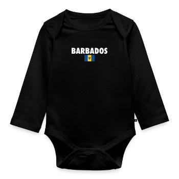 Barbados Barbadische Flagge Barbadier - Baby Bio-Langarm-Body - Schwarz - Vorne