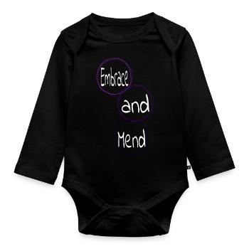 healing quotes providing support offering help - Organic Longsleeve Baby Bodysuit - black - Front