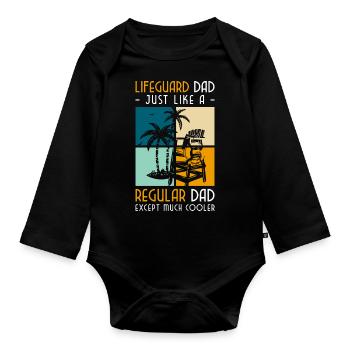 Swimming pool Outdoor pool Sea Swimming instructor - Organic Longsleeve Baby Bodysuit - black - Front