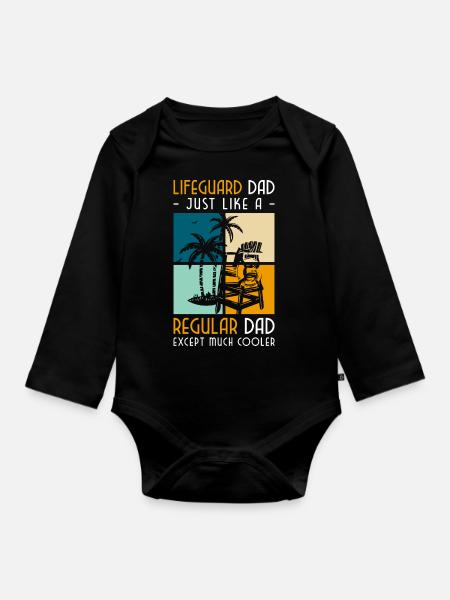 Swimming pool Outdoor pool Sea Swimming instructor - Organic Longsleeve Baby Bodysuit - black