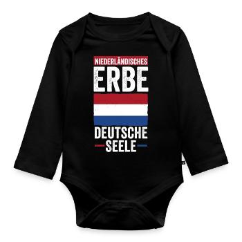 Netherlands Netherlands Holland - Organic Longsleeve Baby Bodysuit - black - Front
