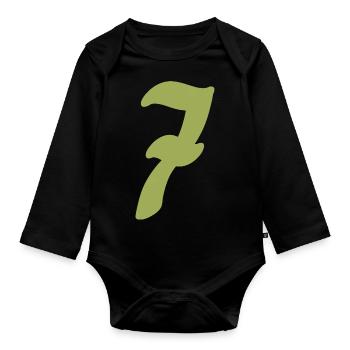 7 - Organic Longsleeve Baby Bodysuit - black - Front