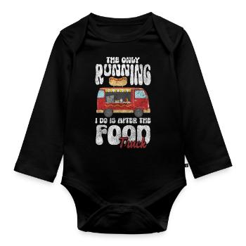 Truck Essen Koch - Baby Bio-Langarm-Body - Schwarz - Vorne