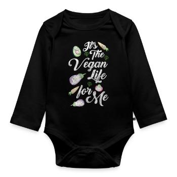 Ernährung Gesund Natur Veggie - Baby Bio-Langarm-Body - Schwarz - Vorne