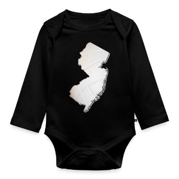 New Jersey (United States) | real volleyball | Map - Organic Longsleeve Baby Bodysuit - black - Front