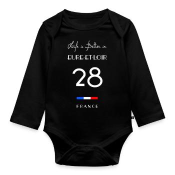 Life is better in EURE-ET-LOIR 28 Val de Loire - Body Bébé bio manches longues - noir - Devant