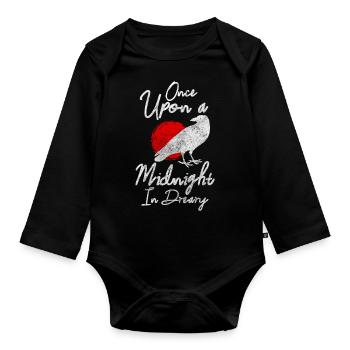 Corbeau à capuchon Corbeau Runes de sorcellerie - Body Bébé bio manches longues - noir - Devant
