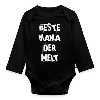 BESTE MAMA DER WELT meilleure maman allemande - Body Bébé bio manches longues - noir - Devant