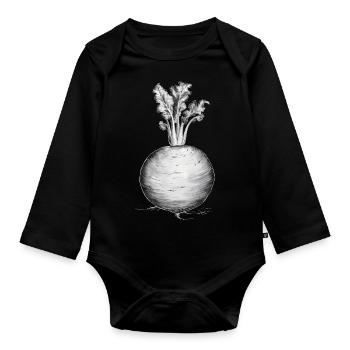 Vintage Rübe liebt Rübe Geschenk - Baby Bio-Langarm-Body - Schwarz - Vorne