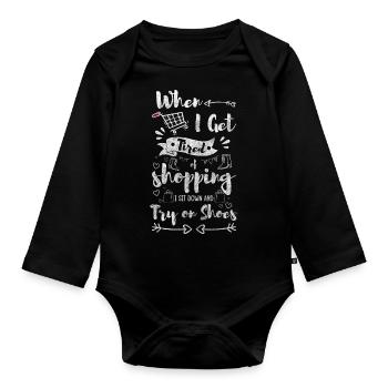 Shopping Money Gift Shopping Mall - Organic Longsleeve Baby Bodysuit - black - Front