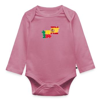 Bénin Espagne Drapeau Béninois - Body Bébé bio manches longues - mauve - Devant