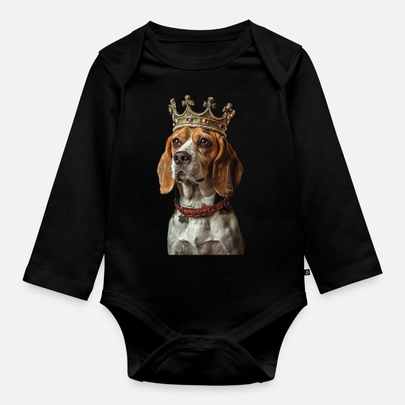 Beagle - Body Bébé bio manches longues - noir