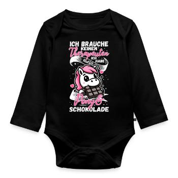 Funny Horse Saying Therapist Pony - Organic Longsleeve Baby Bodysuit - black - Front