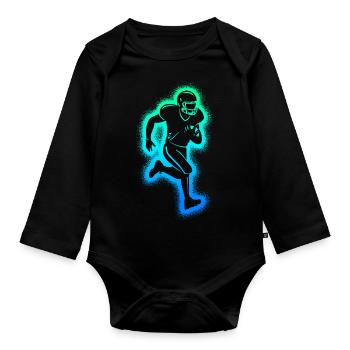 Joueurs de football américain Hommes Garçons Football - Body Bébé bio manches longues - noir - Devant