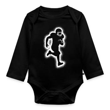 Joueurs de football américain Garçons Football masculin - Body Bébé bio manches longues - noir - Devant