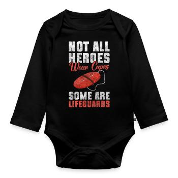 Lifeguard Poolside Summer Lifeguard - Body Bébé bio manches longues - noir - Devant