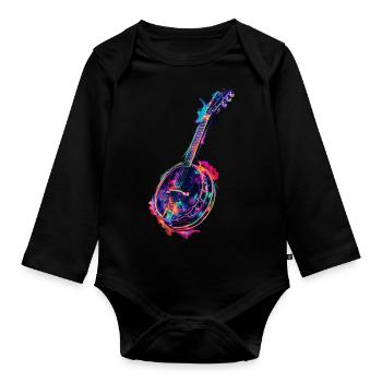 Banjo - Organic Longsleeve Baby Bodysuit - black - Front