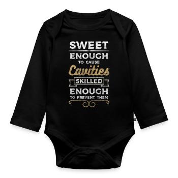 Dentist Appointment Braces - Organic Longsleeve Baby Bodysuit - black - Front