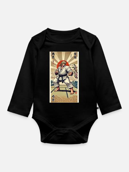 Karate MEISTER - Baby Bio-Langarm-Body - Schwarz