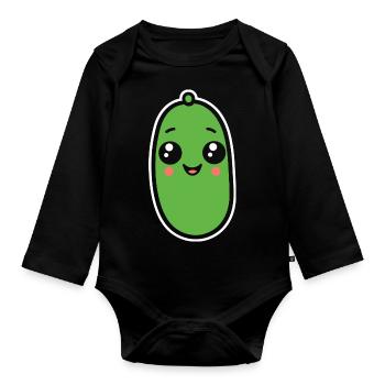 concombre - Body Bébé bio manches longues - noir - Devant